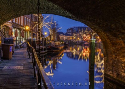 Nieuwe Rijn, Leiden centrum, avondfotografie.