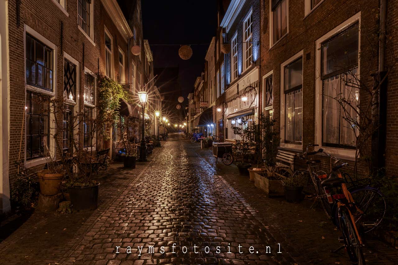 Houtstraat Leiden avondfotografie.