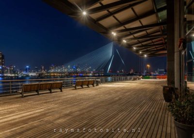 Rotterdam, Erasmusbrug avondfoto