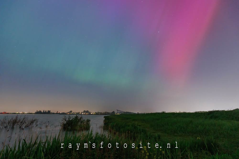 aurora borealis in Nederland, mei 2024.