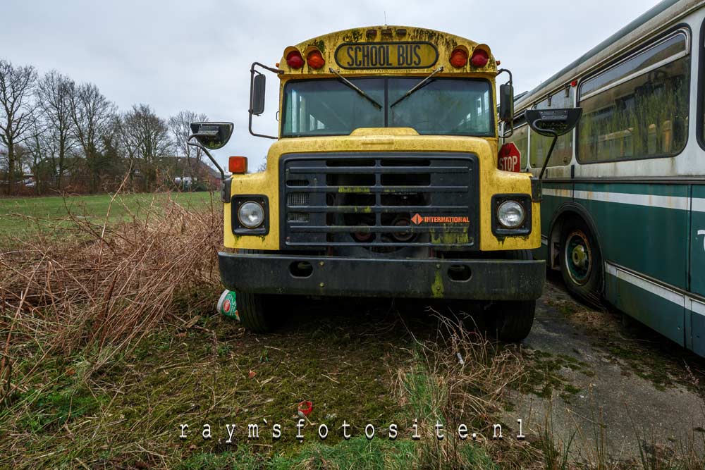 Gele schoolbus ergens in Nederland.