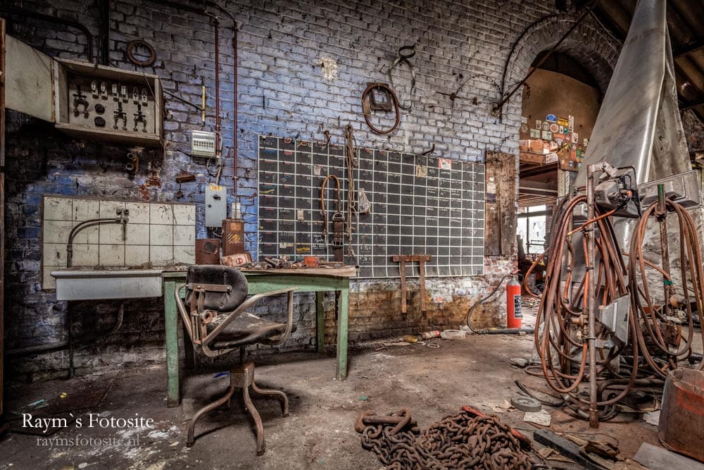 La Chaudronnerie, urbexlocatie in België. De leuke werkplaats van La Chaudronnerie. Wat een leuke urbex locatie is dit.