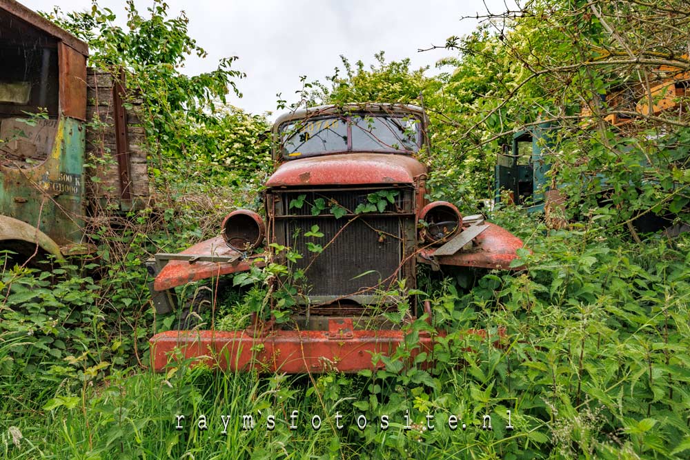 Prachtige verlaten auto`s in een veld in België.