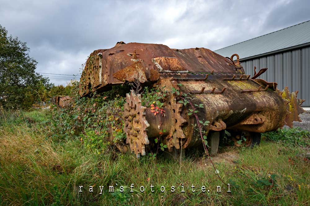 Oude Sherman tanks in België.